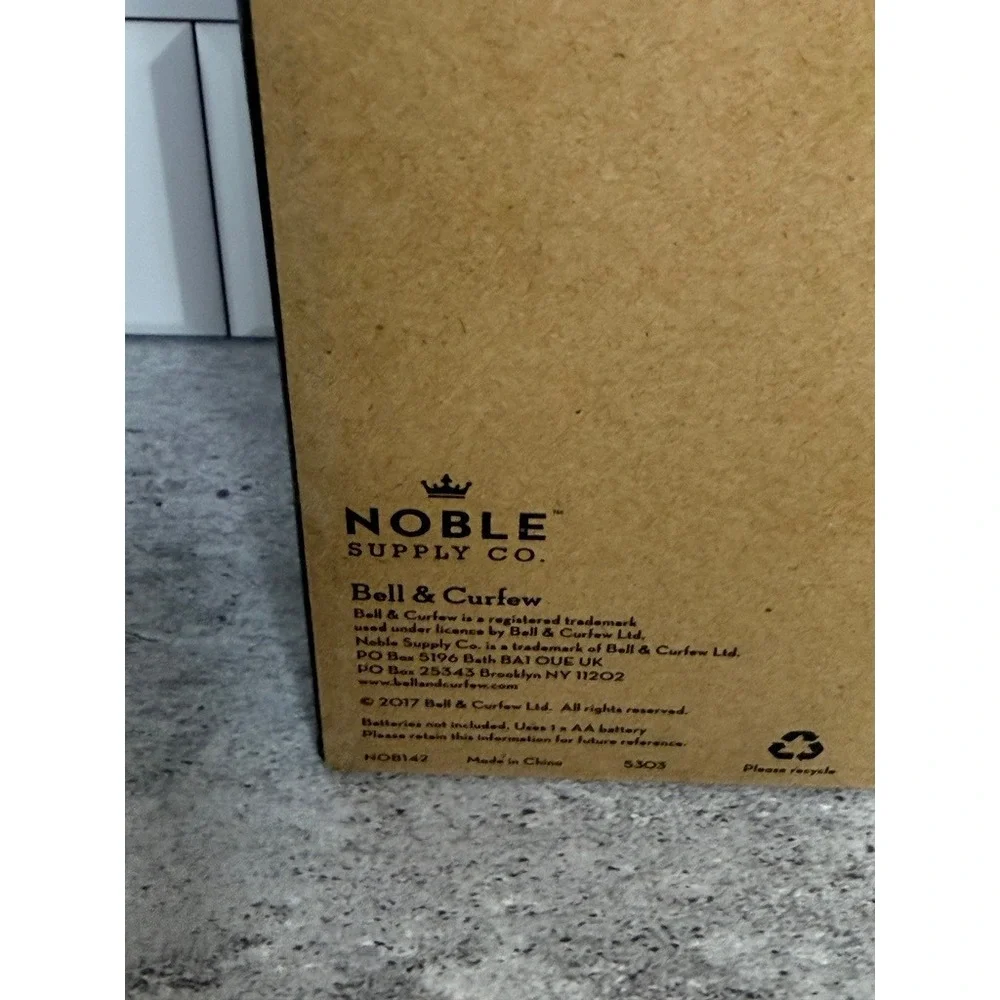 Noble‎ Supply Co Wall Clock Wood Grain Face Black Frame Bell & Curfew Good Times